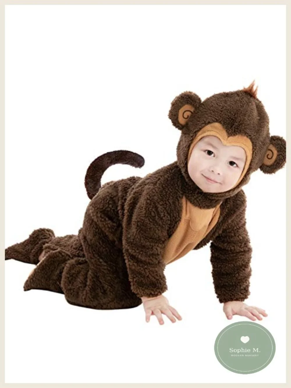 Toddler Monkey Costume with Banana, Booties, 3D Hood, Halloween